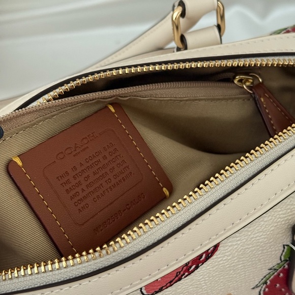 Coach Rowan Satchel Bag With Strawberry Print CAL63 - Picture 10 of 11